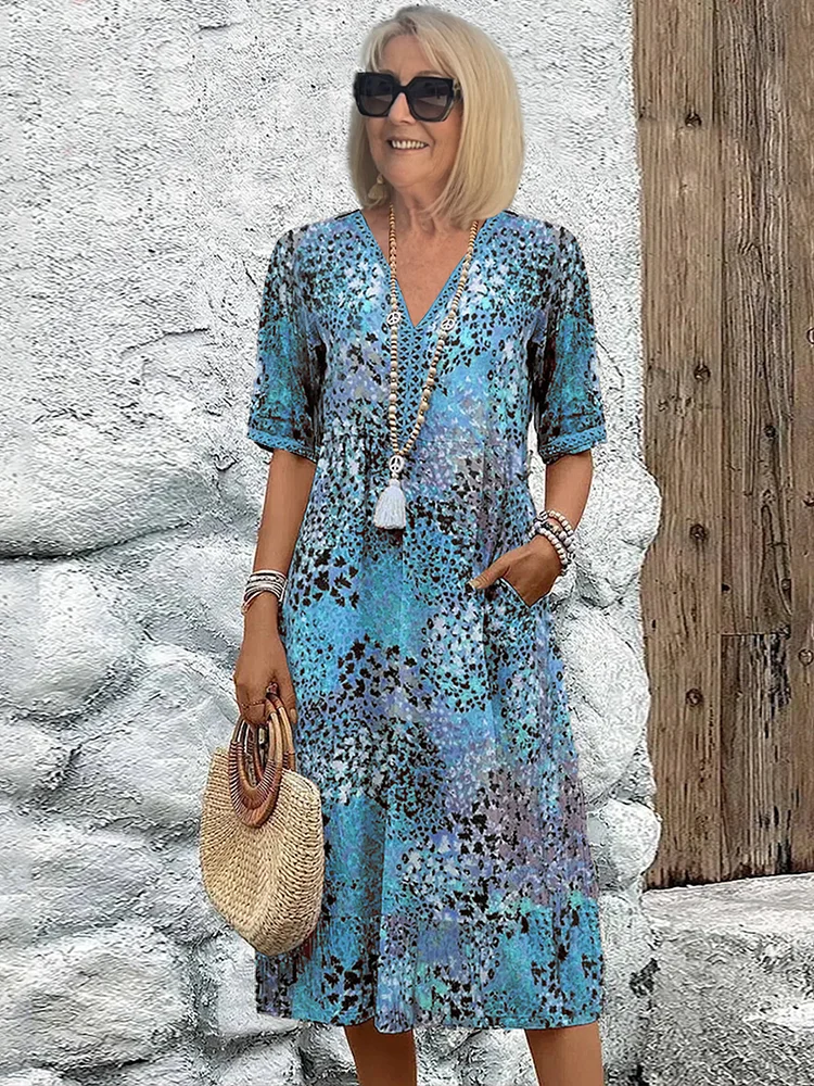 Hawa - Vestido vibrante de media longitud