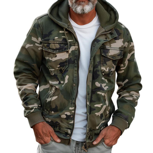 Elian - Chaqueta Cargo Camuflaje Hombre – Con Capucha y Bolsillos
