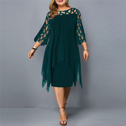 Cora - Vestido Midi Chic de Talla Grande para Mujeres Modernas