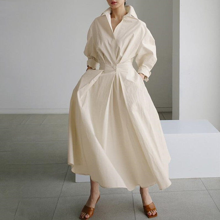 Esther - Elegante Vestido Camisero de Algodón para Primavera