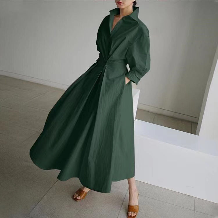 Esther - Elegante Vestido Camisero de Algodón para Primavera