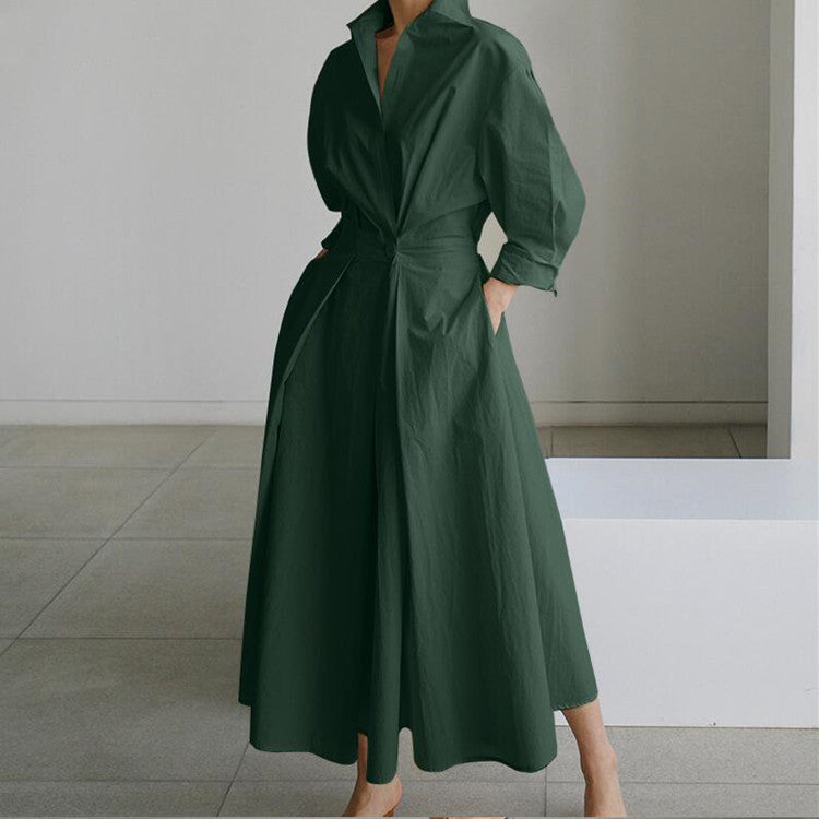 Esther - Elegante Vestido Camisero de Algodón para Primavera