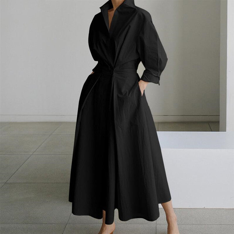 Esther - Elegante Vestido Camisero de Algodón para Primavera